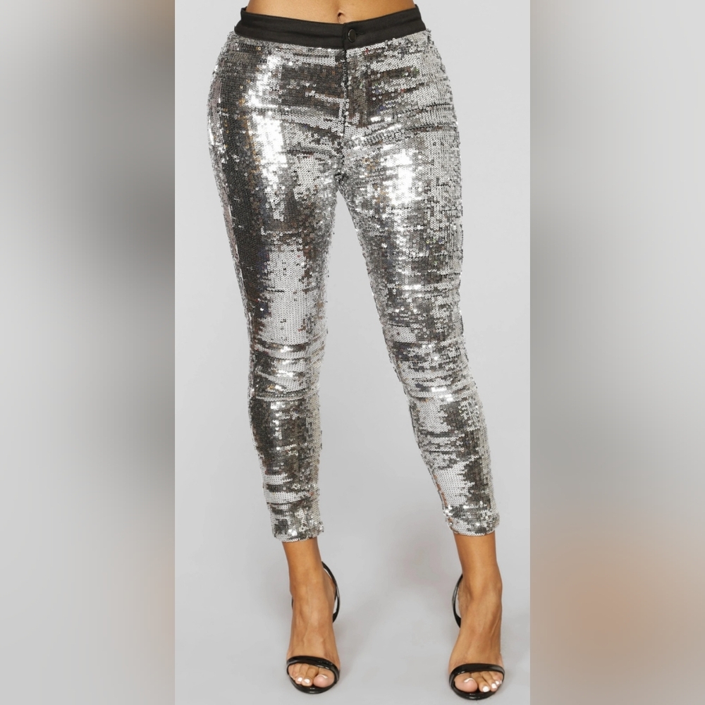 Silver Sequin Pants